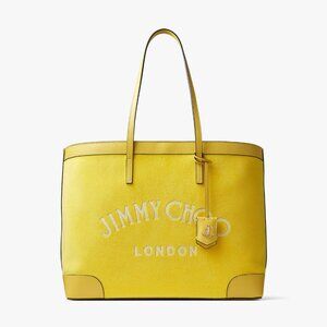 Jimmy Choo Nine2Five Logo Malibu Toweling East-West Tote Bag w/pouch